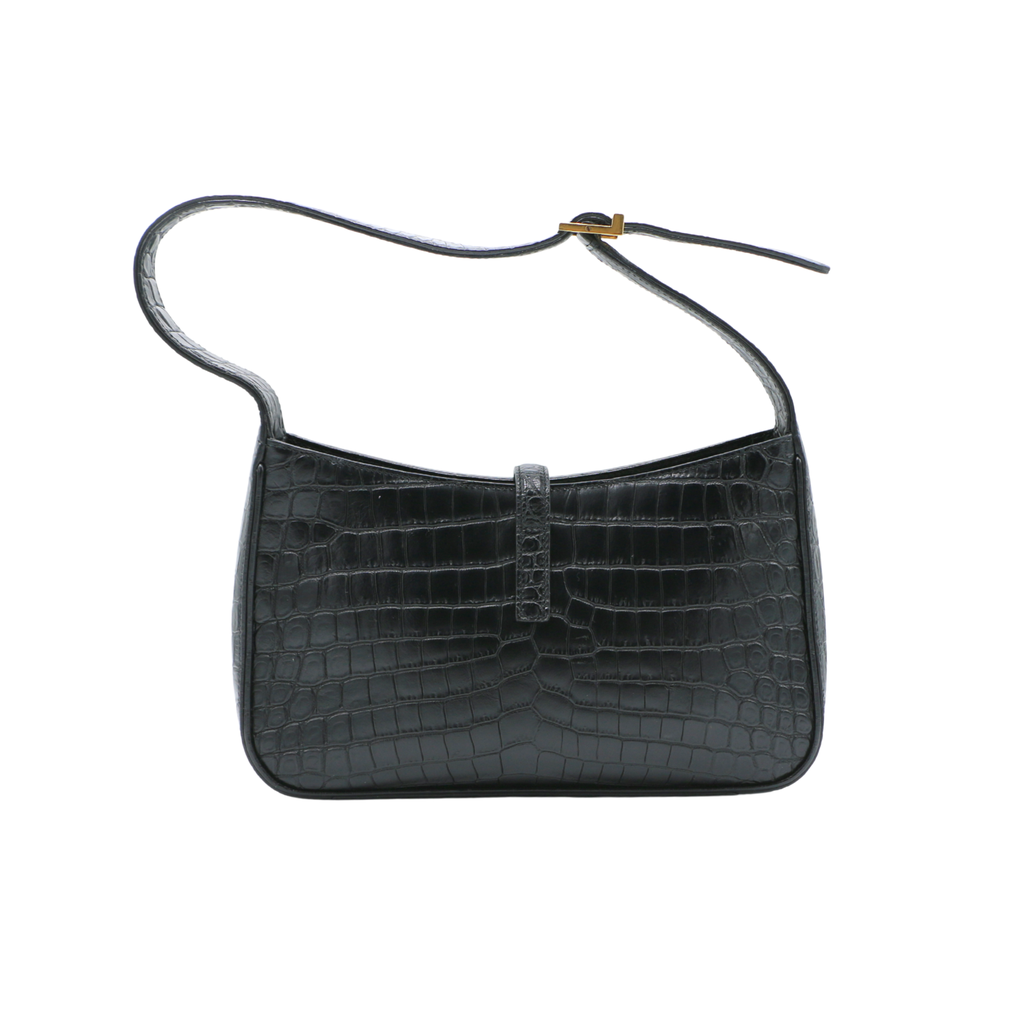 Saint Lauurent Le 5 à 7 croc-embossed leather shoulder bag