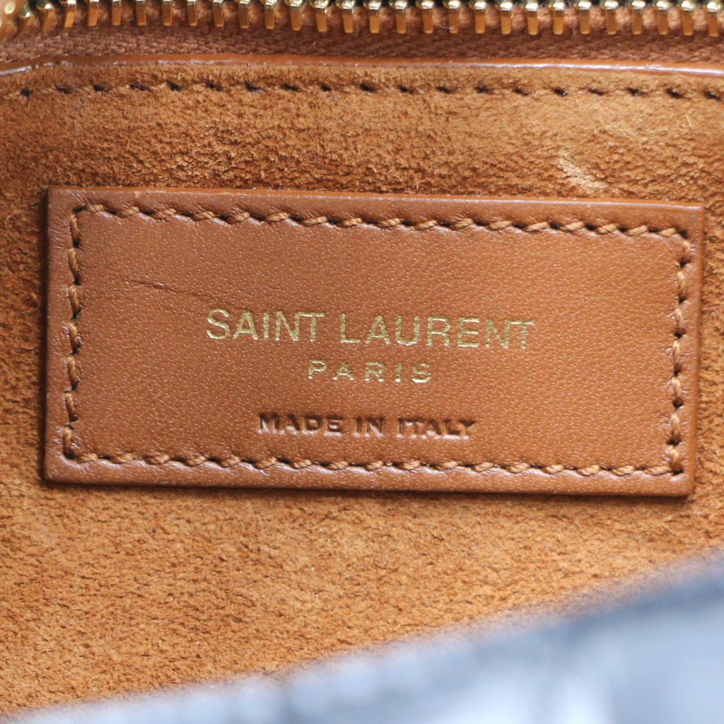 Saint Lauurent Le 5 à 7 croc-embossed leather shoulder bag