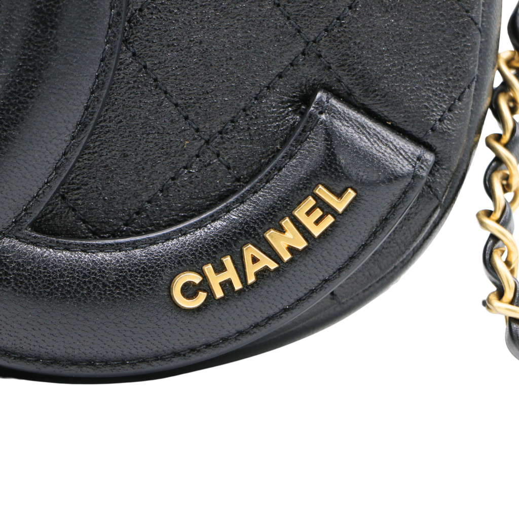 Chanel Lambskin Quilted Coco Midnight Camera Case Black