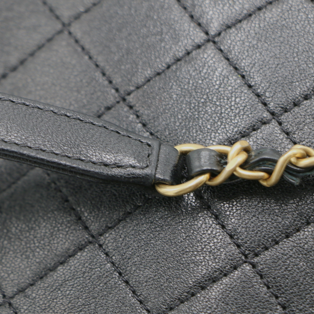 Chanel Lambskin Quilted Coco Midnight Camera Case Black