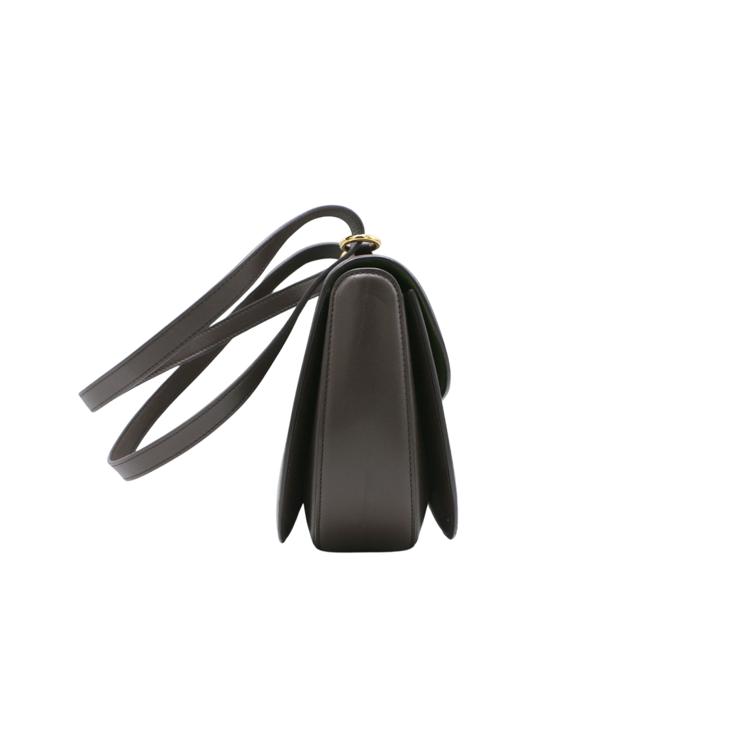 Loro Piana Medium Ghiera bag  Smooth Calfskin Dark Choco Licorice/Matcha Powder