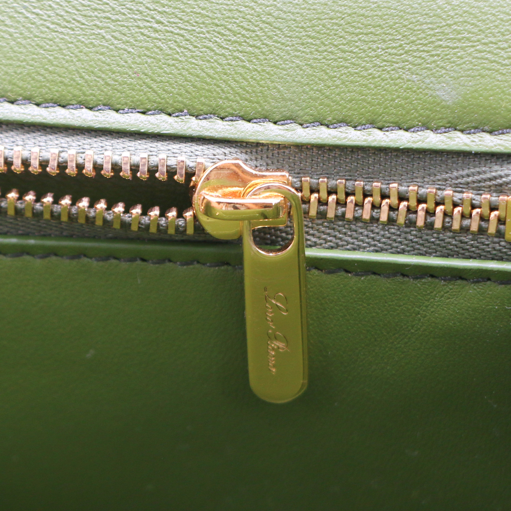 Loro Piana Medium Ghiera bag  Smooth Calfskin Dark Choco Licorice/Matcha Powder
