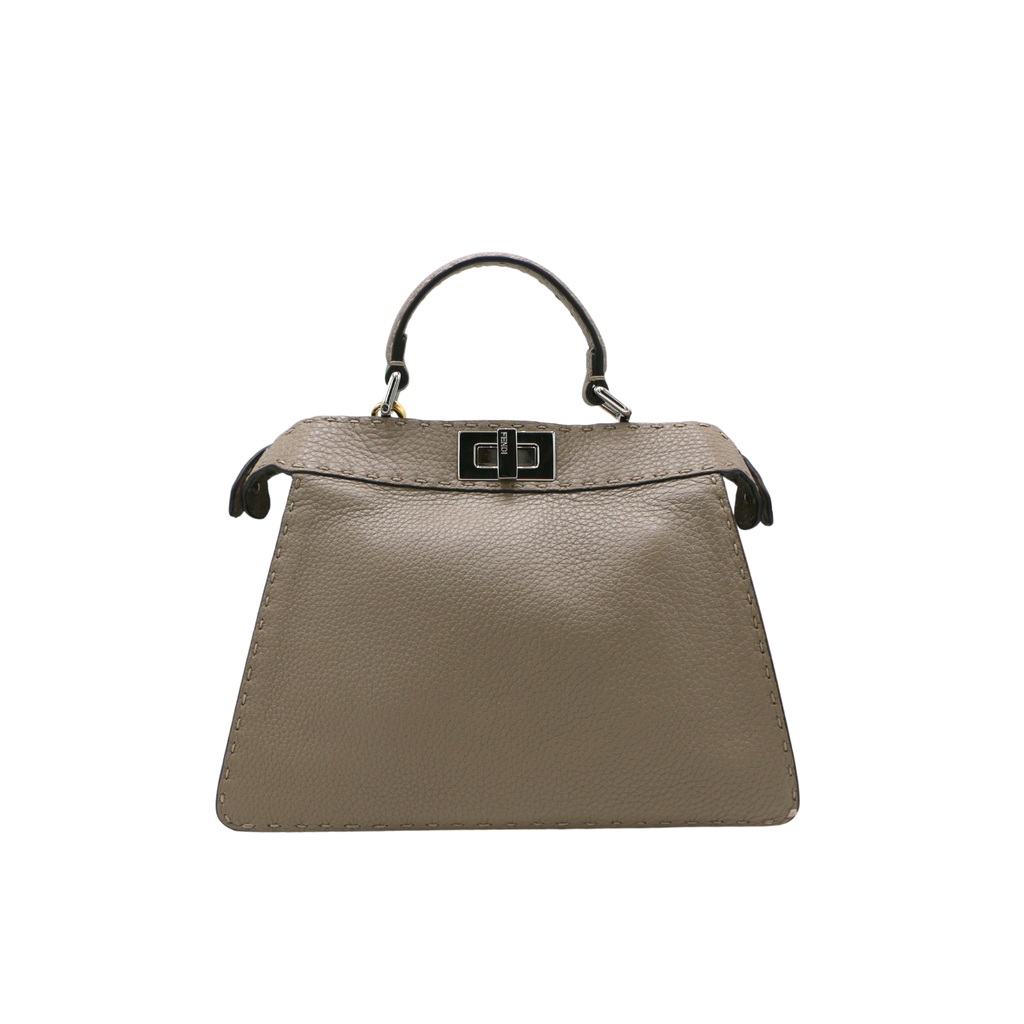 Fendi Cuoio Romano Selleria Chamois Small Peekaboo I SEE U Satchel Corda Camelia Cipria