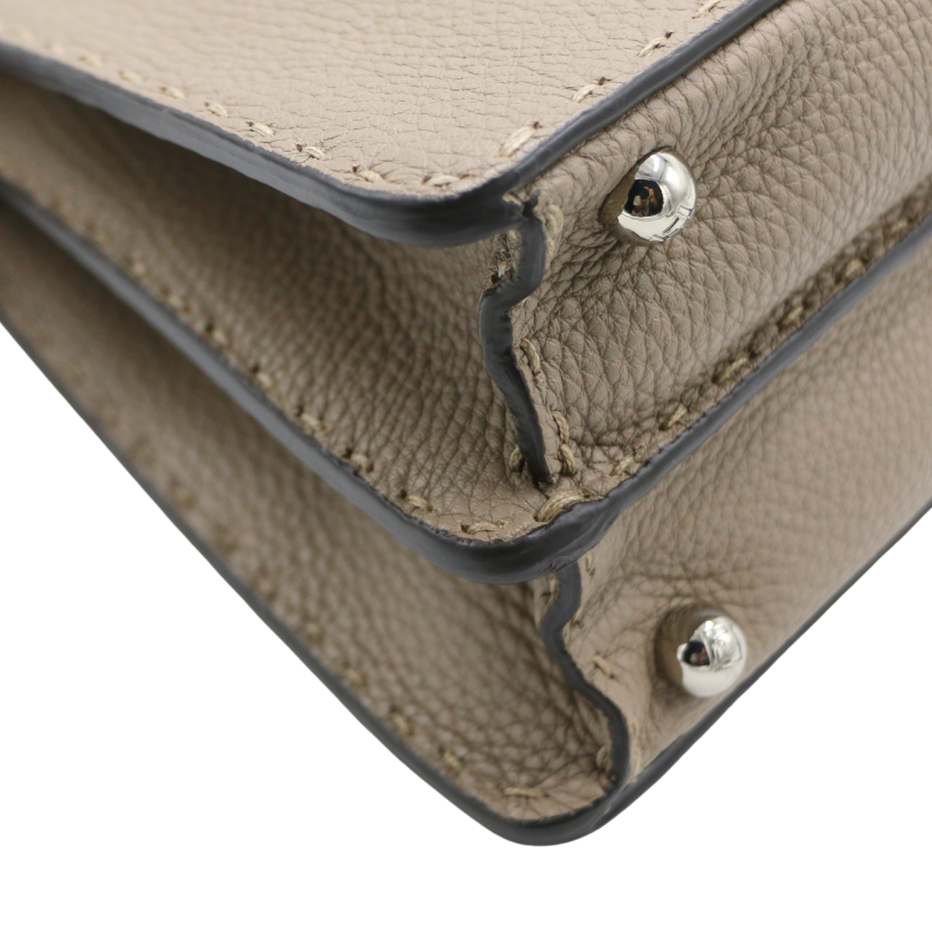Fendi Cuoio Romano Selleria Chamois Small Peekaboo I SEE U Satchel Corda Camelia Cipria