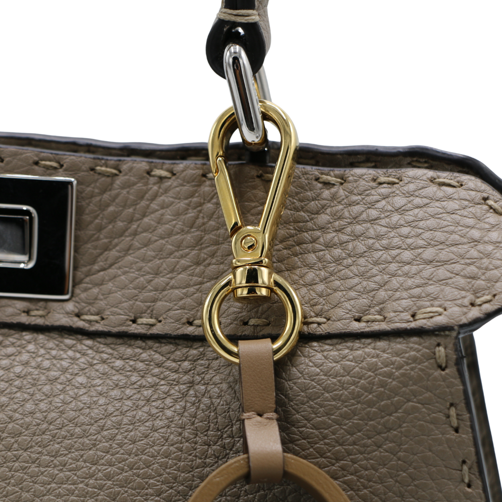Fendi Cuoio Romano Selleria Chamois Small Peekaboo I SEE U Satchel Corda Camelia Cipria
