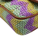 Gucci Woven Raffia Calfskin Super Mini GG Marmont Shoulder Bag Multicolor