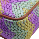 Gucci Woven Raffia Calfskin Super Mini GG Marmont Shoulder Bag Multicolor