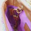 Gucci Woven Raffia Calfskin Super Mini GG Marmont Shoulder Bag Multicolor