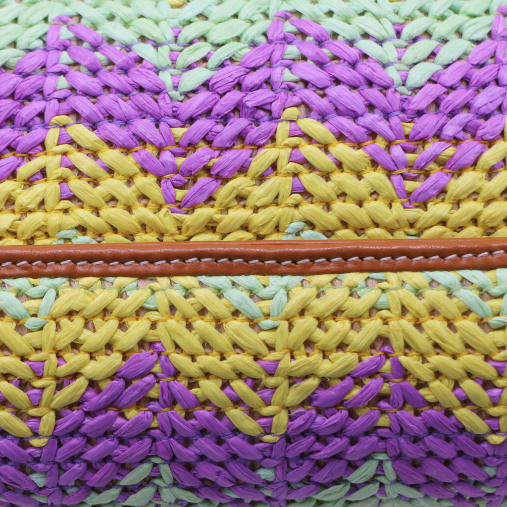 Gucci Woven Raffia Calfskin Super Mini GG Marmont Shoulder Bag Multicolor