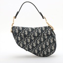 Christian Dior Oblique Saddle Bag Handbag Blue