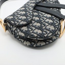 Christian Dior Oblique Saddle Bag Handbag Blue