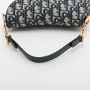 Christian Dior Oblique Saddle Bag Handbag Blue