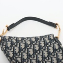 Christian Dior Oblique Saddle Bag Handbag Blue