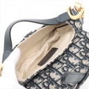 Christian Dior Oblique Saddle Bag Handbag Blue