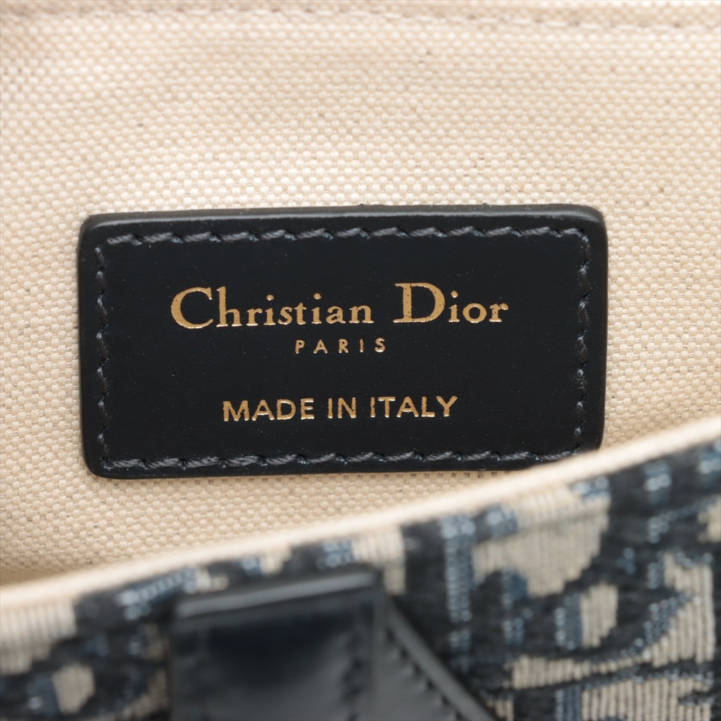 Christian Dior Oblique Saddle Bag Handbag Blue