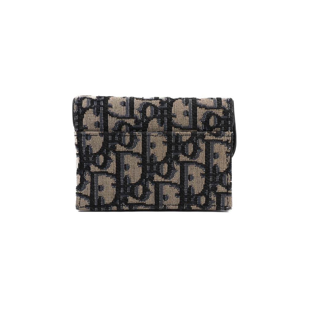 Christian Dior  Oblique Saddle Wallet Blue