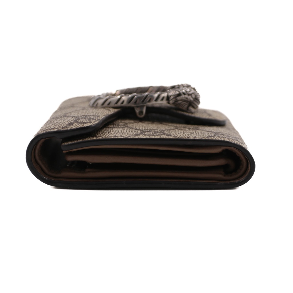 Gucci  Dionysus GG Supreme Canvas Card Case Wallet Beige 627073