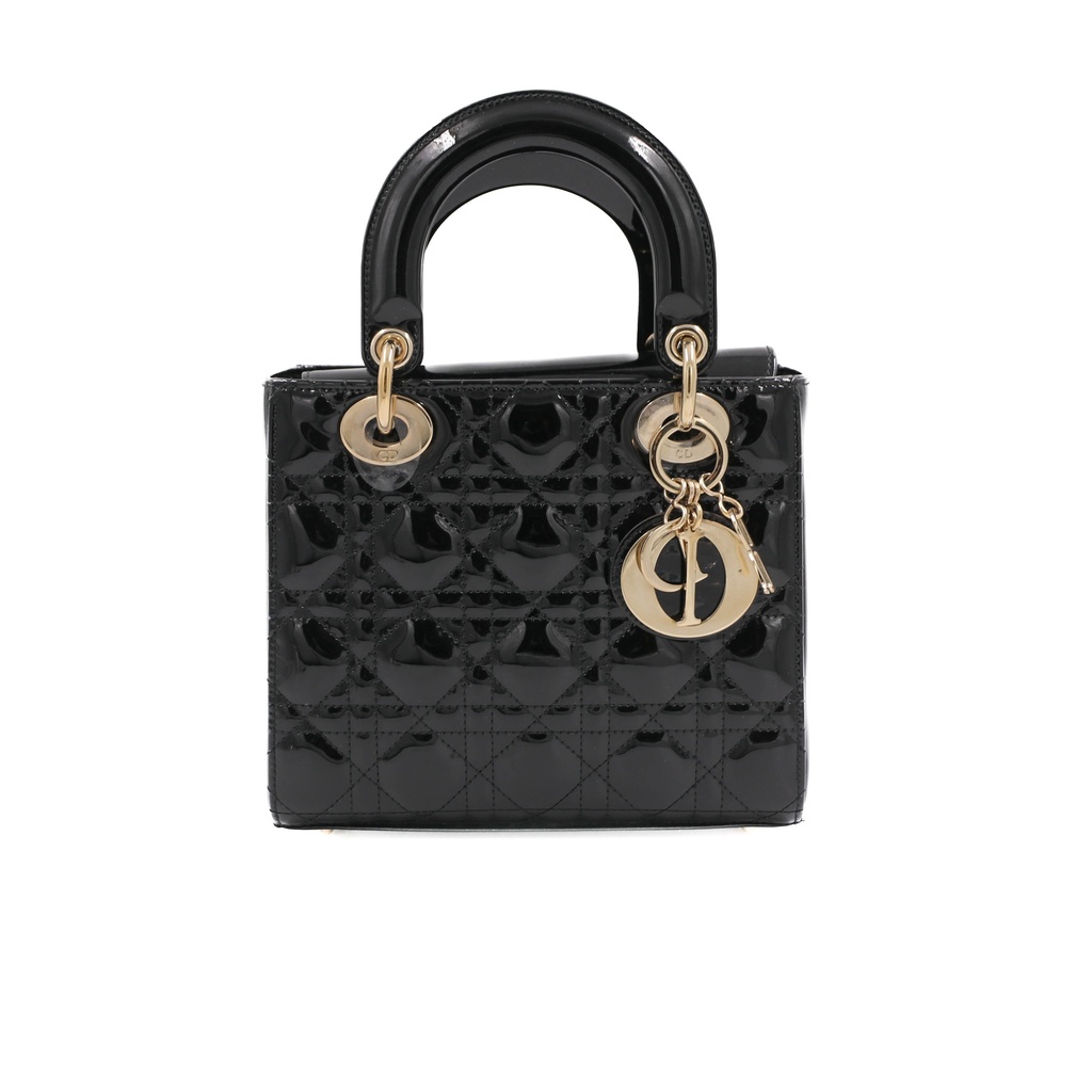 Christian Dior  Patent Cannage Small Lady Dior Black