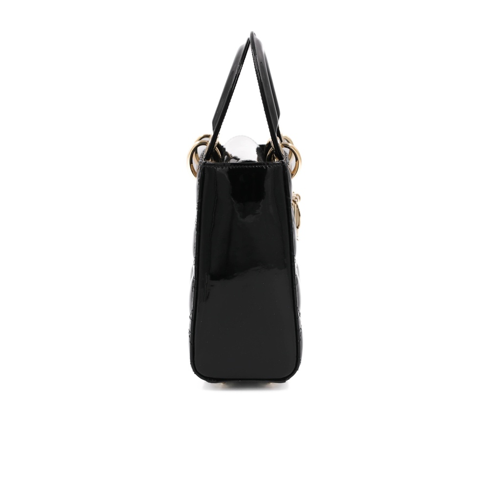 Christian Dior  Patent Cannage Small Lady Dior Black
