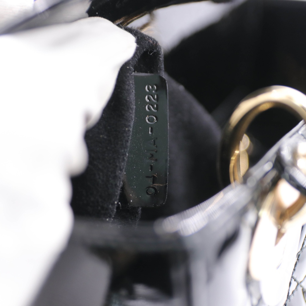 Christian Dior  Patent Cannage Small Lady Dior Black