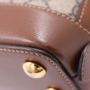 Gucci GG Supreme Small Horsebit 1955 Top Handle Brown Bag