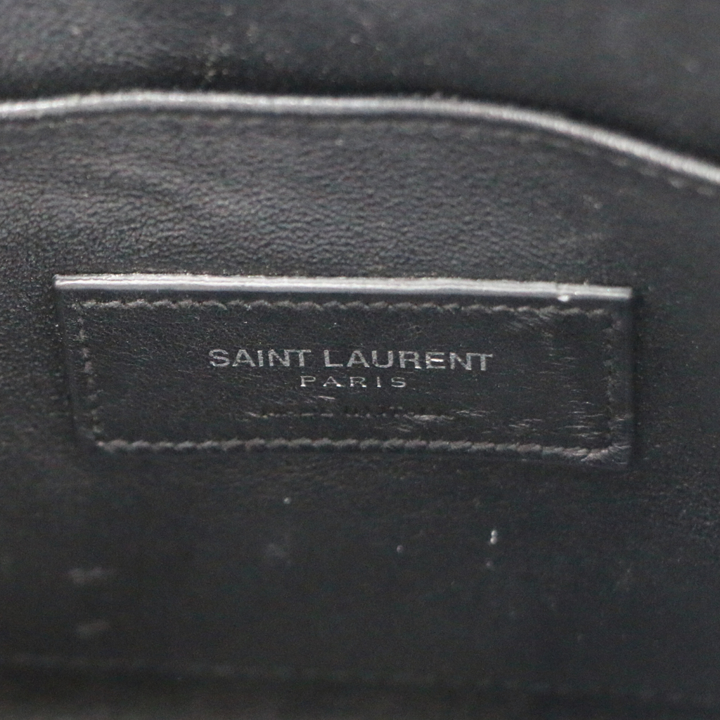 Saint Laurent Sac De Jour Small Croc Embossed Bag Black