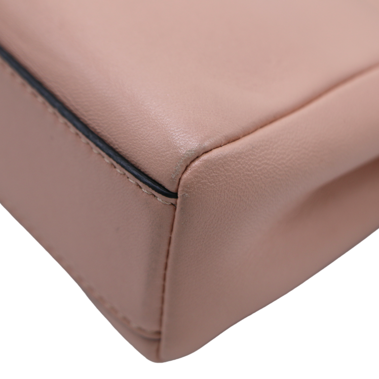 Fendi Peach Leather Micro Peekaboo Crossbody Bag