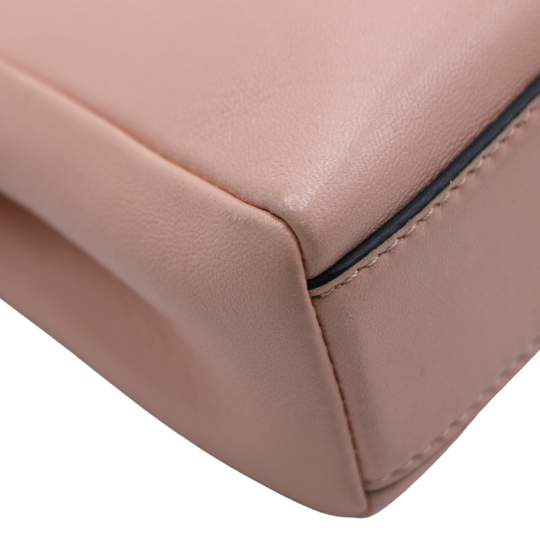 Fendi Peach Leather Micro Peekaboo Crossbody Bag