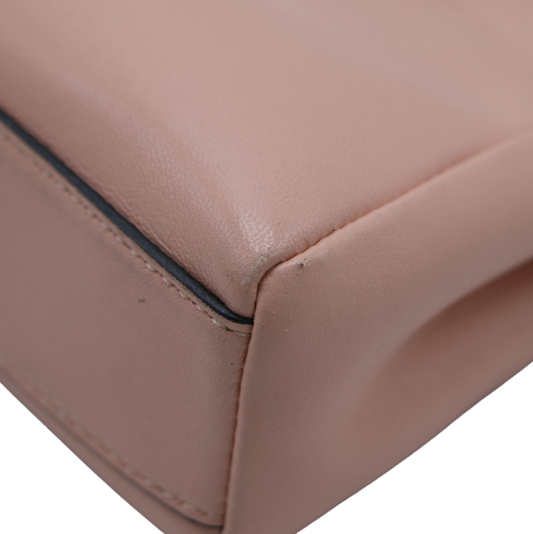 Fendi Peach Leather Micro Peekaboo Crossbody Bag