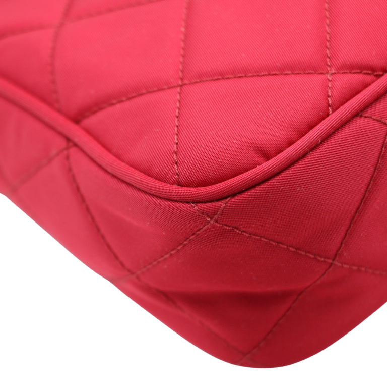 Prada Nylon Quilted Re-Edition Handbag Red
