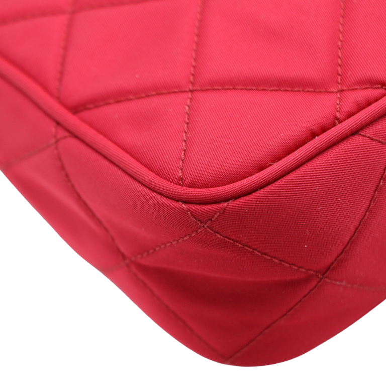 Prada Nylon Quilted Re-Edition Handbag Red