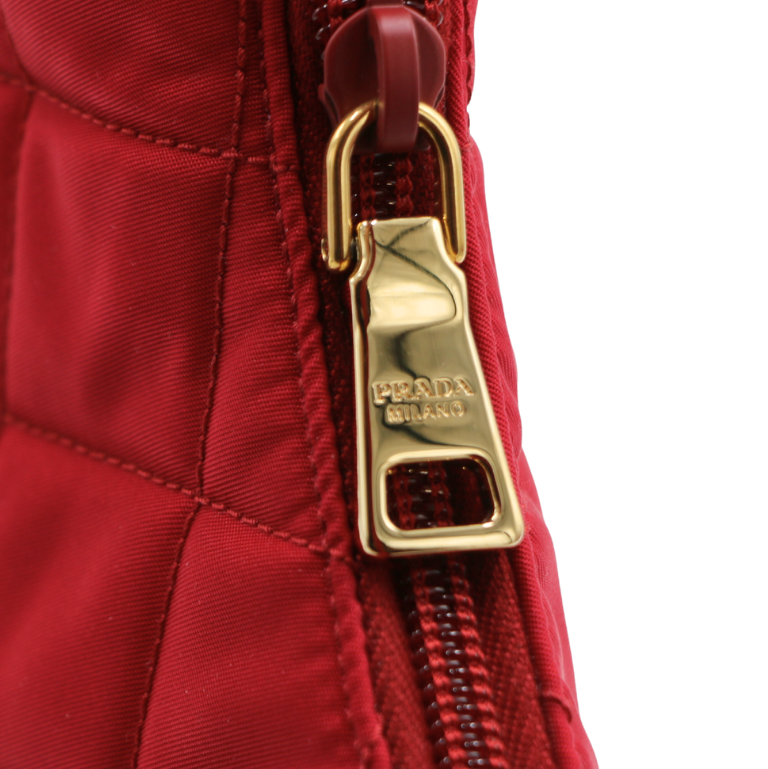 Prada Nylon Quilted Re-Edition Handbag Red