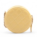 Chanel Caviar Chain Shoulder Round Yellow Bag 