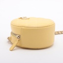 Chanel Caviar Chain Shoulder Round Yellow Bag 