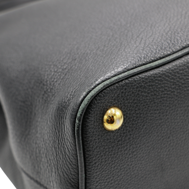 Prada Vitello Phenix Leather Handbag Black