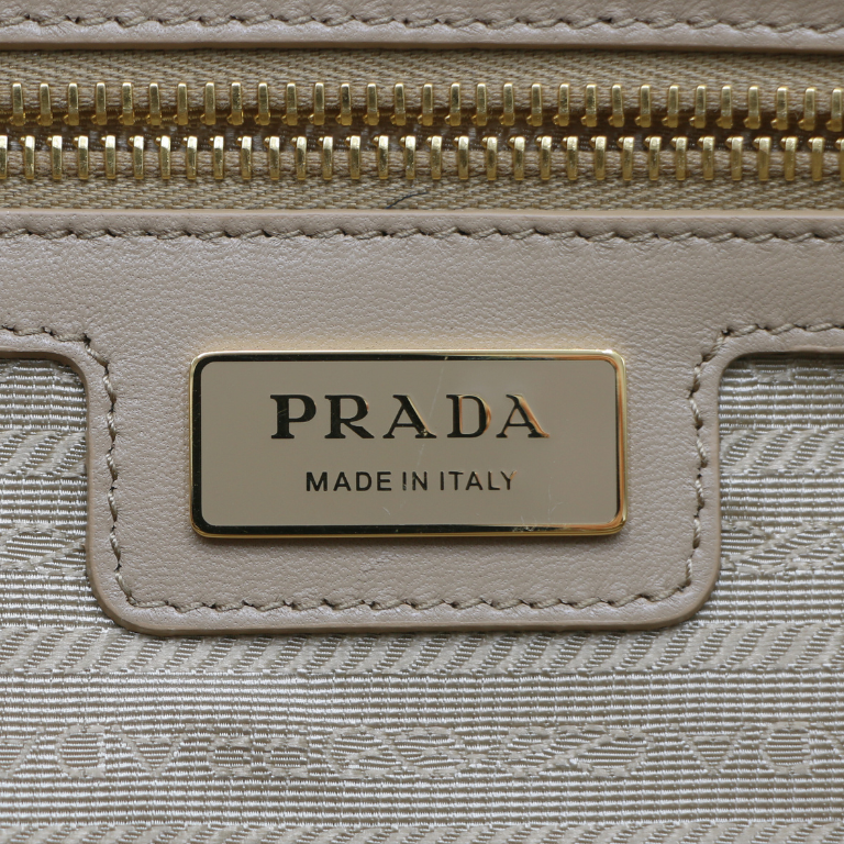 Prada Re-edition Camel 1978 Medium Re-nylon And Saffiano Leather Two-handle Bag