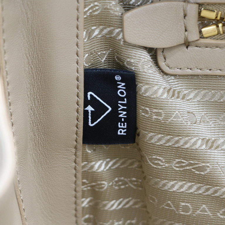 Prada Re-edition Camel 1978 Medium Re-nylon And Saffiano Leather Two-handle Bag