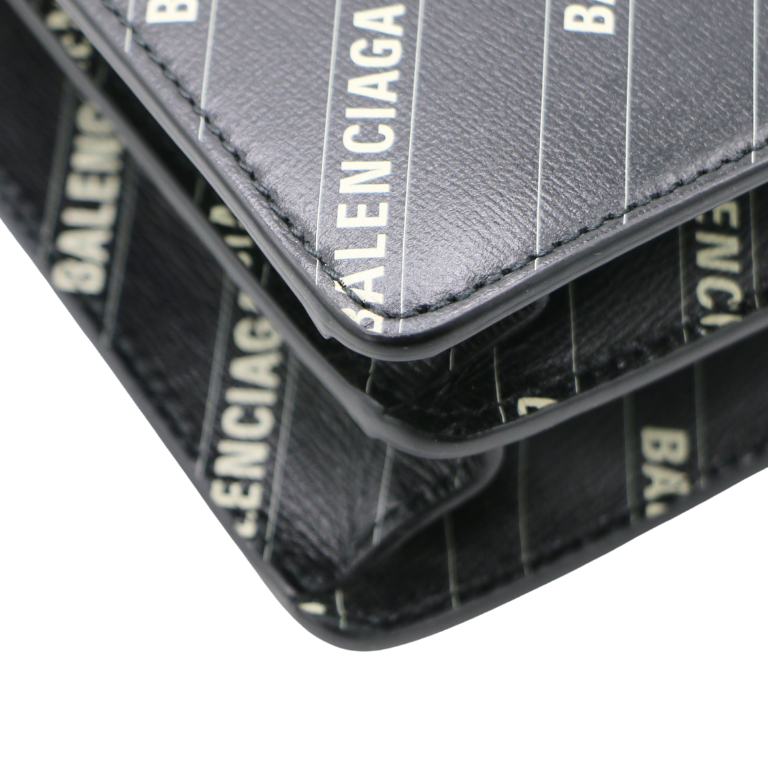 Gucci X BALENCIAGA Calfskin Logo Print Small Dionysus Shoulder Bag Black 400249