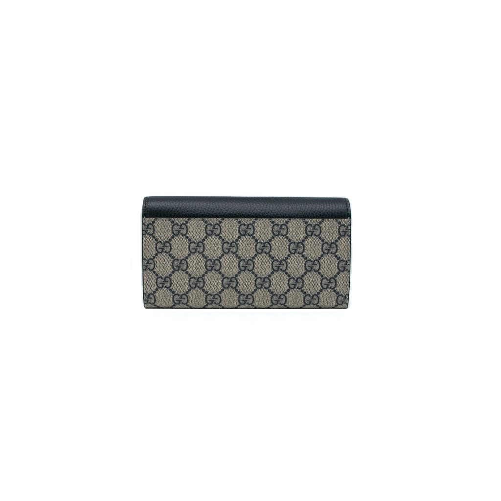 Gucci GG Marmont Leather Continental Wallet Blue and Beige 456116