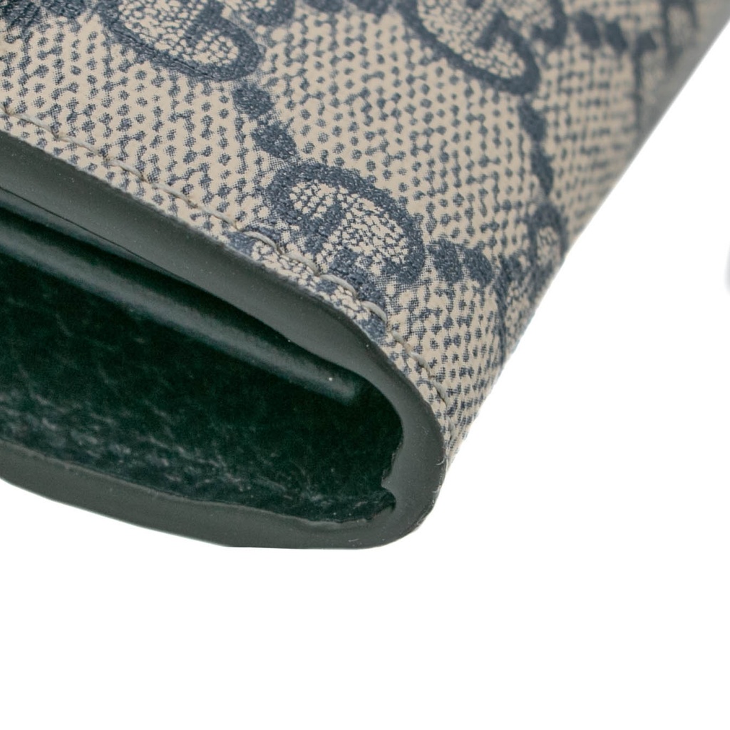 Gucci GG Marmont Leather Continental Wallet Blue and Beige 456116