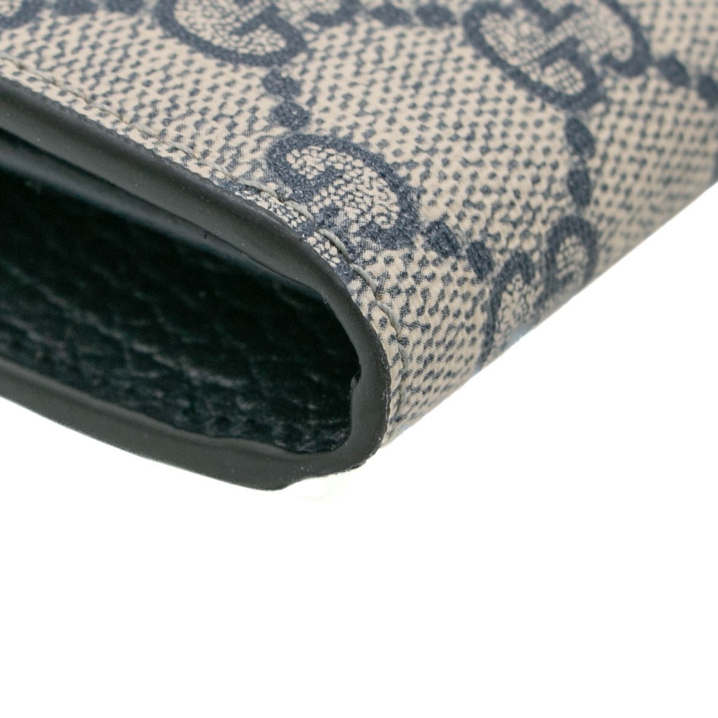 Gucci GG Marmont Leather Continental Wallet Blue and Beige 456116