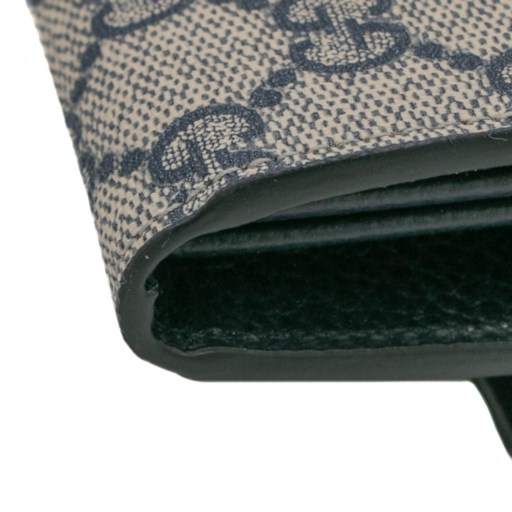 Gucci GG Marmont Leather Continental Wallet Blue and Beige 456116