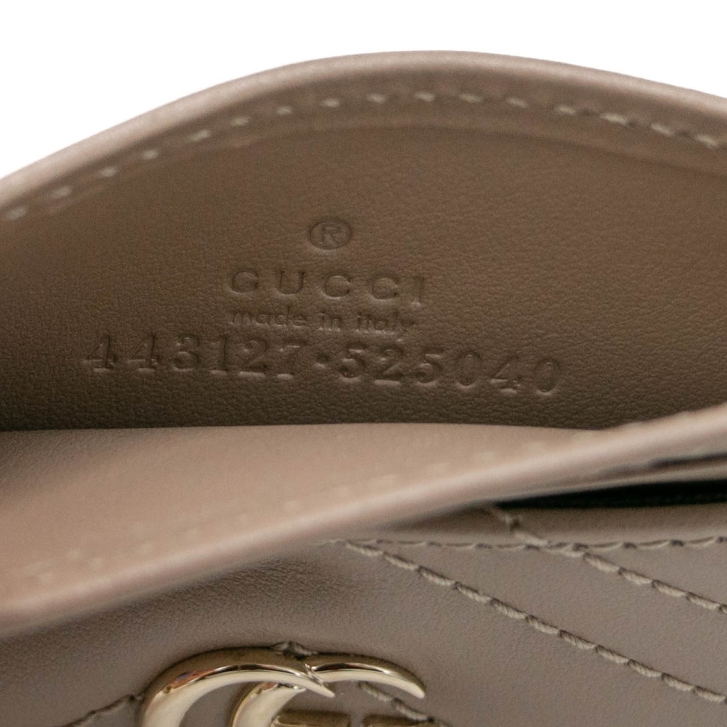 Gucci GG Matelasse Chevron Marmont Card Case Beige 443127