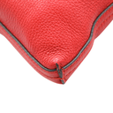 Gucci Pebbled Calfskin Medium Logo Portfolio Clutch Hibiscus Red 500981