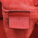 Gucci Pebbled Calfskin Medium Logo Portfolio Clutch Hibiscus Red 500981