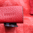 Gucci Pebbled Calfskin Medium Logo Portfolio Clutch Hibiscus Red 500981