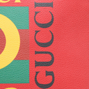 Gucci Pebbled Calfskin Medium Logo Portfolio Clutch Hibiscus Red 500981