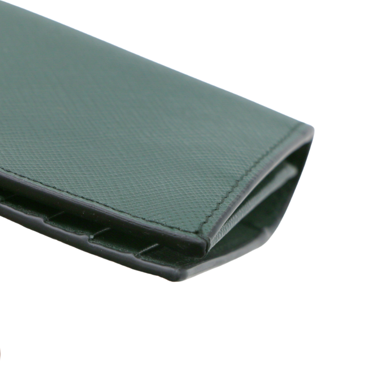 Prada Saffiano Long Folded Wallet Green