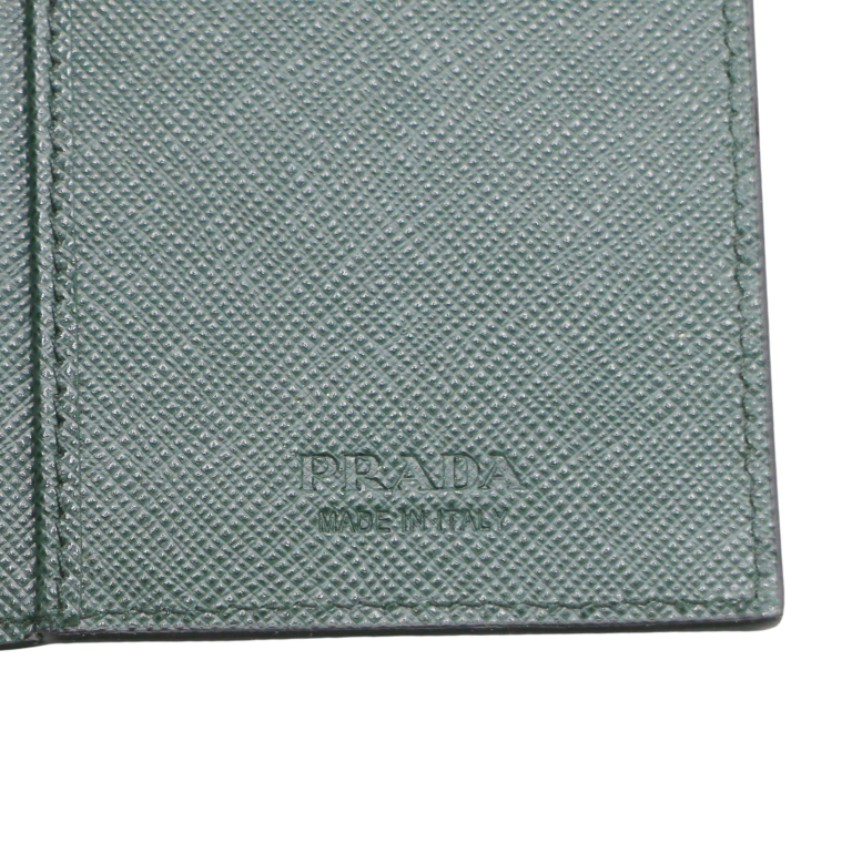 Prada Saffiano Long Folded Wallet Green