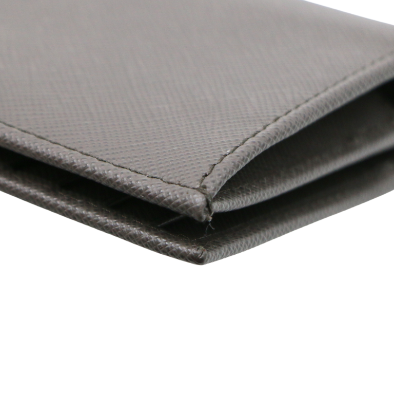 Prada Saffiano Long Folded Wallet Gray